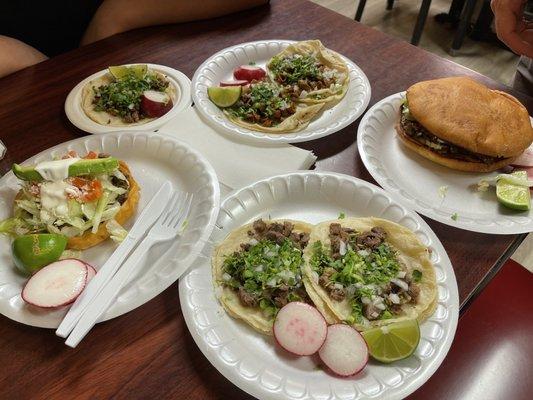 Tacos, torta & sopes