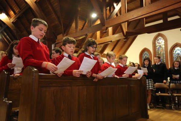 The students at Gooden attend chapel twice a week.