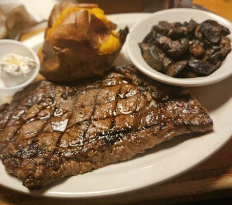 Rib steak, sweet potato