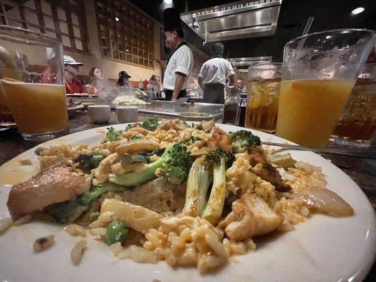 Hibachi Chicken with Broccoli instead of Mushrooms