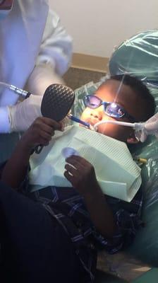 Our four year olds teeth cleaning. He loves Dr. Day! He's always looking to see if he's left any "sugar bugs" after brushing his teeth