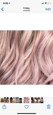 Rose gold hair by Kerry.