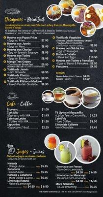 Pio Pio Cafe & Restaurant * Menu Page 5 of 5