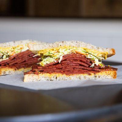 Vegan Pastrami on Rye