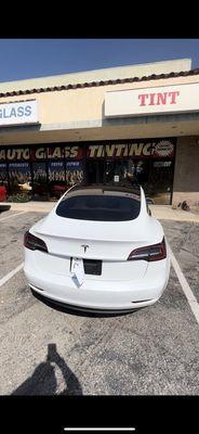 Ceramic tinting on a Tesla model 3