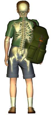 One sided backpack wearing pulls the whole ribcage out of balance, and see how the neck tries to balance that? Same with 1-strap backpacks.