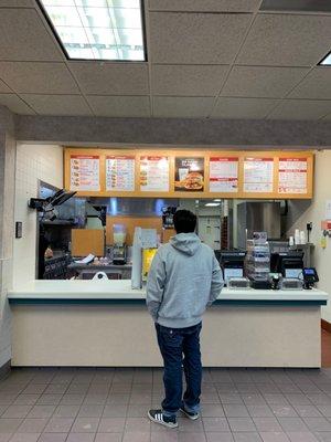 Picture of the menu ordering counter