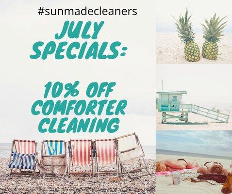 Welcome July! Check out our specials and newest blog:  https://sunmadecleaners.com/blog/f/welcome-july