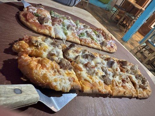 Buffalo Chicken Flatbread and Supreme Flatbread