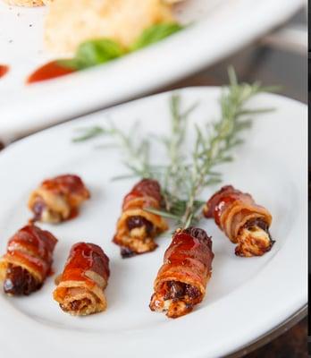 Blue Cheese Stuffed Dates Wrapped in Bacon