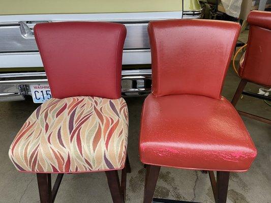 Left chair is AFTER
 Right chair is BEFORE
 enlarge to see details