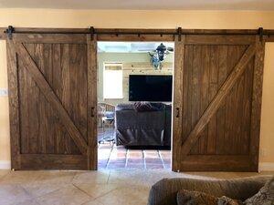 ROOM DIVIDER CUSTOM STAINED BARN DOORS