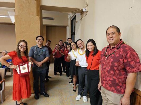 After photos with the City Council, we were first on the agenda to receive a Proclamation! (Note my Maryknoll School bag)