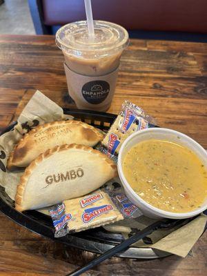 Gumbo Empanada, Chorizo Mexicana Empanada, Crab & Corn Bisque