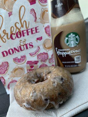 Blueberry Cake Donut & my morning pick me up