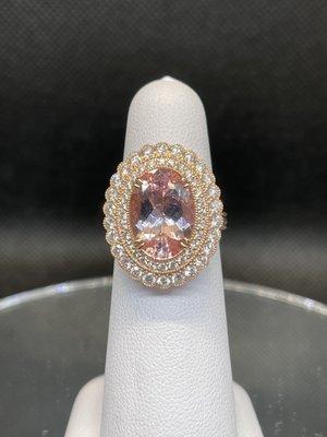 Morganite and diamond ring