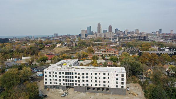 New apartment building going up.