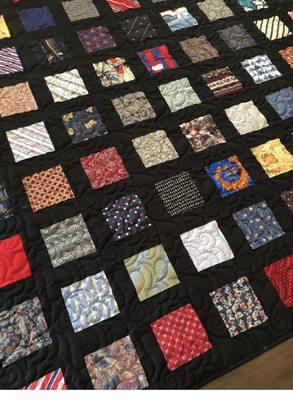 A quilt made of his Neck ties