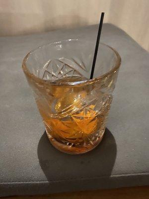 Terrible Old Fashioned. My second cocktail of the night. Stick to the wine. Cocktails arts just ice.