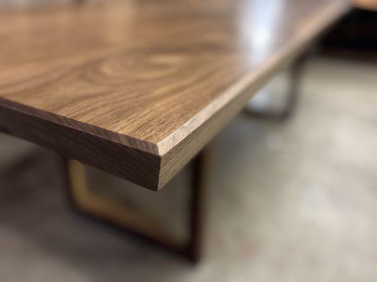 Diamond Edge Walnut Dining Table