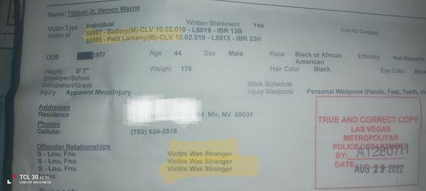 Clearly states: VICTIM WAS STRANGER- I don't know who they are and can't trust anybody, anymore, ever again.