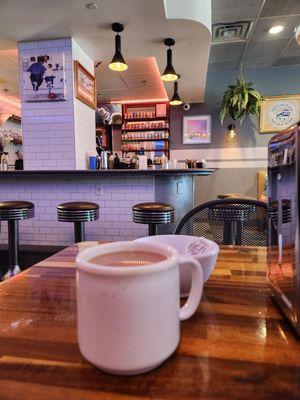 Coffee and view of the bar