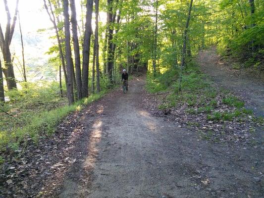 Tim riding the beautiful West River Trail