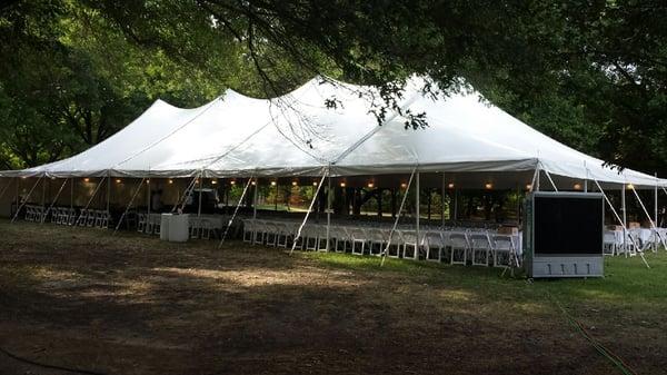 40x100 Pole Tent at the Botanical Garden in Ft. Worth