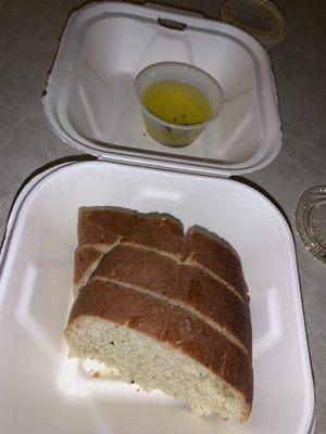 Complimentary bread and oil