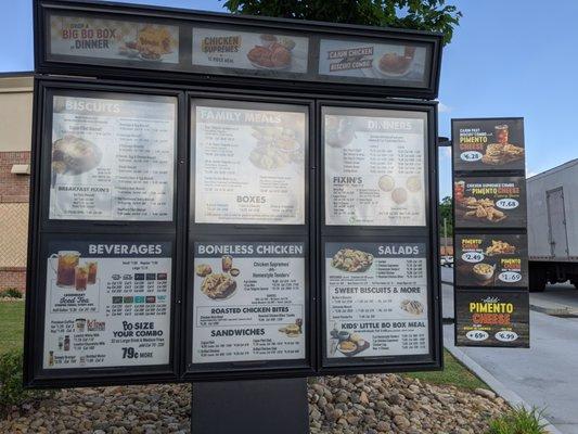 Outside. Drive-thru menu.