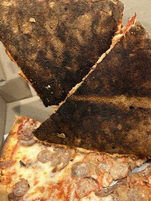 Burnt crust large pizza