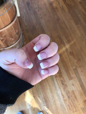 great SNS french manicure done by bruce!