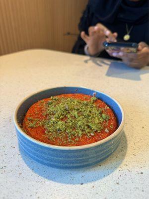 Knafeh! So good, not too sweet. Just enough pistachio topping.