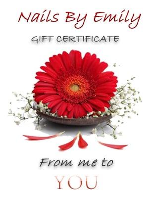 Gift Certificate  are available