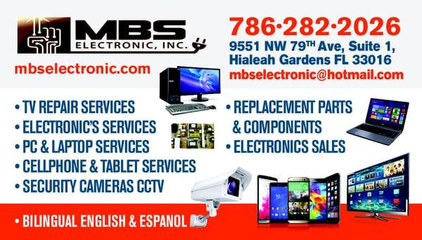 TV repair, PC repair, Cellphone and tablet repair in Miami