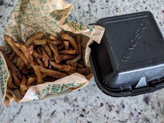 Chicken sandwich & fries takeout