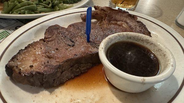 8 ounce prime rib, medium.