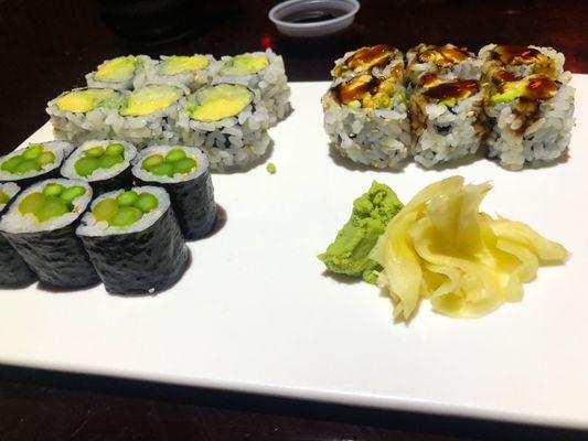 3. Cucumber and Avocado Roll 4. Asparagus Roll peanut avocado roll