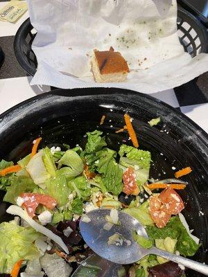 Chopped salad and what's left of the bread