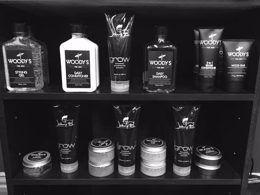 Rusty clipper carries Woody's products and grow shampoo