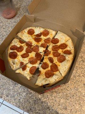 This is the pepperoni pizza I ordered. At least I thought that I ordered a pepperoni pizza.