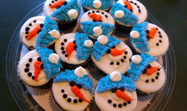 Snowmen cupcakes