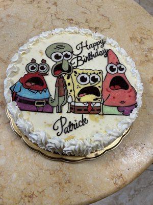 Sponge Bob Square Pants gelato cake.