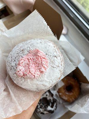 Strawberry cream filled donut