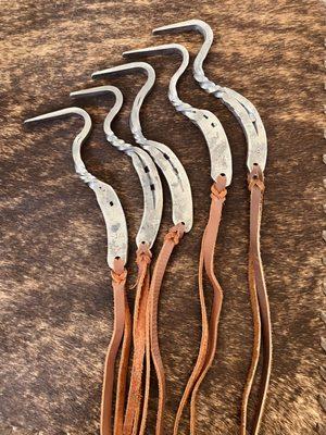 Hand forged horse shoe hoof picks