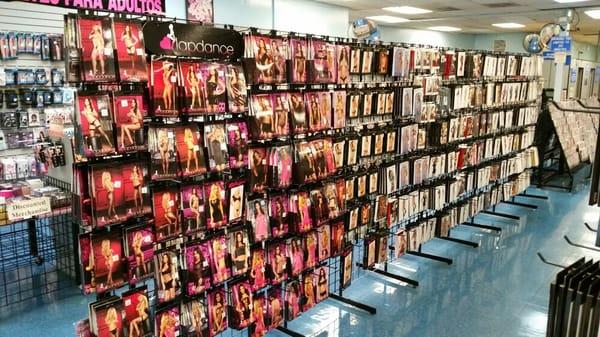 Lapdance, Elegant Moments, Rene Rofe', Music Legs, Glitter, and Curve by Fantasy Lingerie are a few of the brands carried in stock!