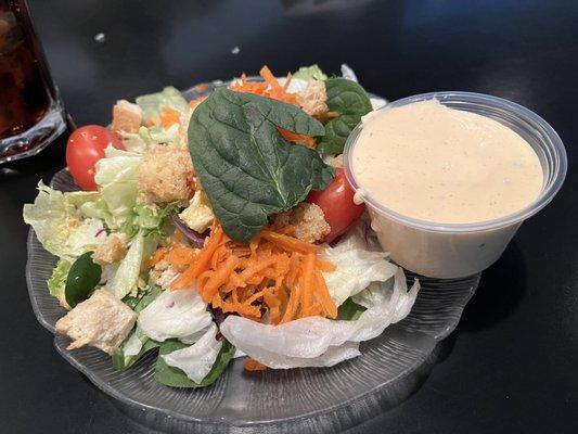 Garden Salad with Creamy Parmesan dressing