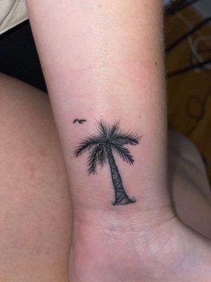 I wanted to be basic and get a palm tree . I love it and the little seagull