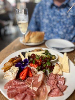 Charcuterie board for two, add meat