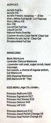 Manicure list as of 9/10/21